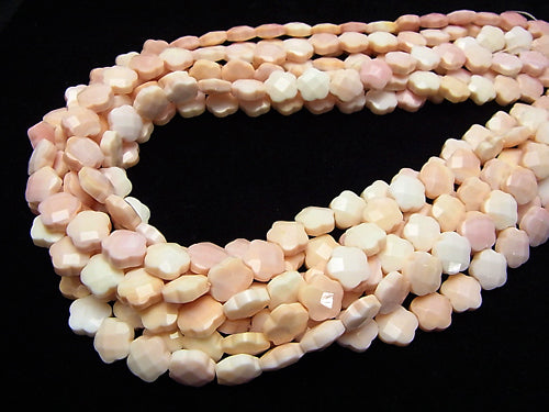 Queen Concrete Shell AAA - AA ++ Flower (Faceted) 10 x 10 x 4 mm half or 1 strand beads (aprx.15 inch / 38 cm)