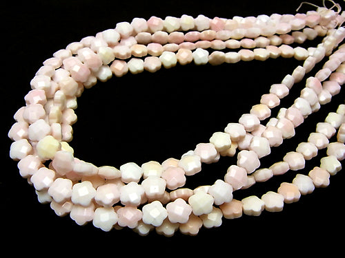 Queen Conch Shell AAA - Flower (Faceted) 8 x 8 x 4 mm half or 1 strand beads (aprx.15inch/38cm)