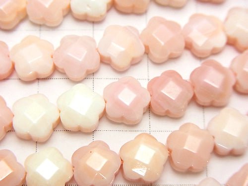 Queen Conch Shell AAA - AAA - Flower (Faceted) 8 x 8 x 4 mm half or 1 strand beads (aprx.15inch/38cm)