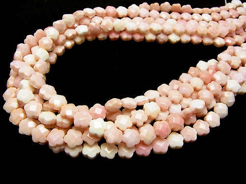 Queen Conch Shell AAA - AAA - Flower (Faceted) 8 x 8 x 4 mm half or 1 strand beads (aprx.15inch/38cm)