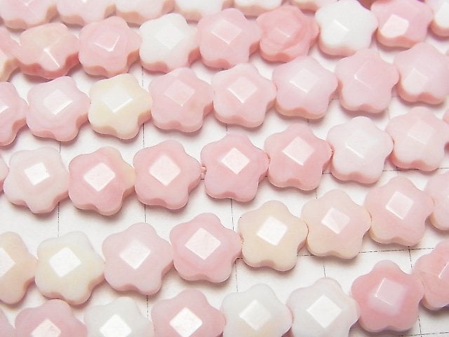 [Video] Queen Conch Shell AAA Flower (Faceted) 8 x 8 x 4 mm 1/4 or 1strand beads (aprx.15inch/38cm)