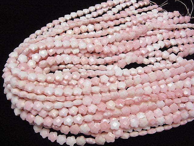 [Video] Queen Conch Shell AAA Flower (Faceted) 8 x 8 x 4 mm 1/4 or 1strand beads (aprx.15inch/38cm)