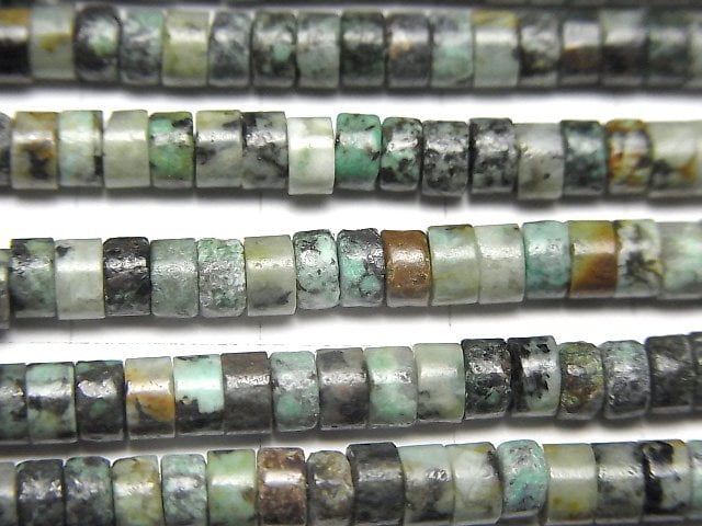 African Turquoise  Tube (Roundel )4x4x2mm 1strand beads (aprx.15inch/36cm)