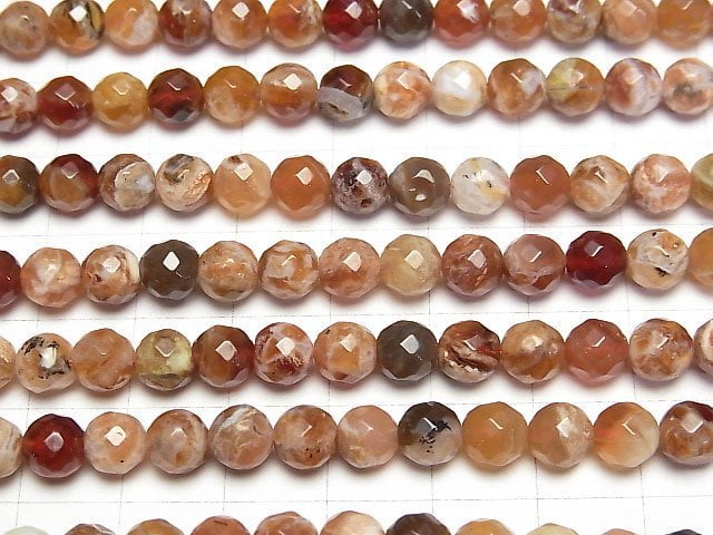 [Video]Brandy Opal 64Faceted Round 6mm half or 1strand beads (aprx.15inch/38cm)