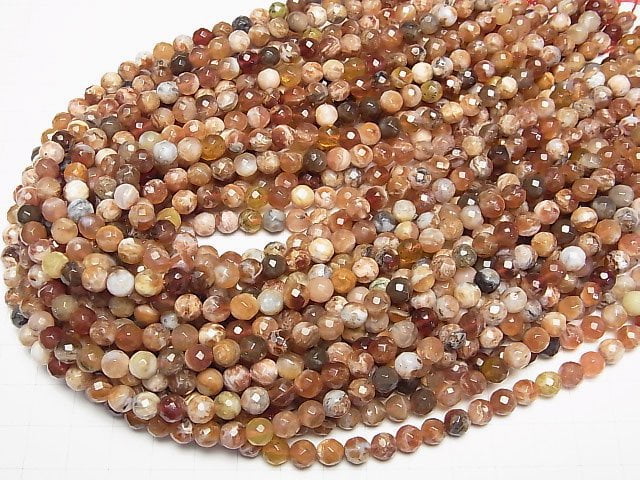 [Video]Brandy Opal 64Faceted Round 6mm half or 1strand beads (aprx.15inch/38cm)