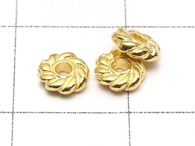 Silver925  Rondelle 4x4x1.5mm 18KGP 4pcs