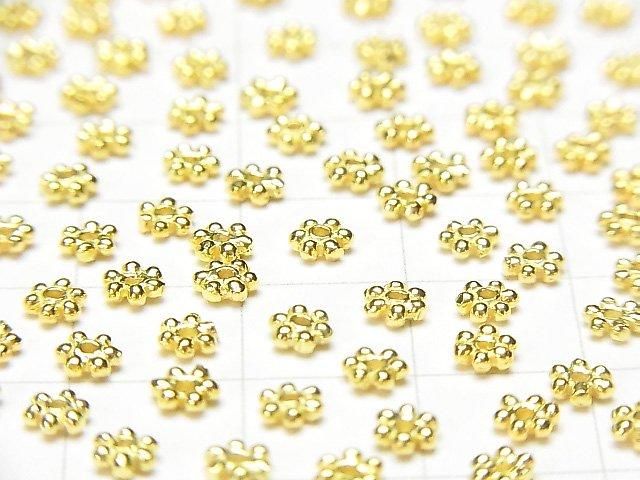 Silver925 Rondelle Daisy 4x4x1mm 18KGP 5pcs