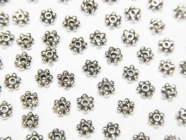 Silver925 Rondelle Daisy 4x4x1mm Oxidized Finish 10pcs