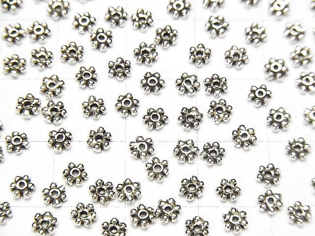 Silver925 Roundel Daisy4x4x1mm Oxidized Finish 10pcs