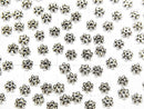 Silver925 Rondelle Daisy 4x4x1mm Oxidized Finish 10pcs