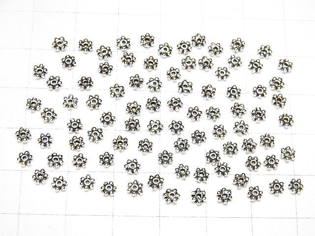 Silver925 Rondelle Daisy 4x4x1mm Oxidized Finish 10pcs