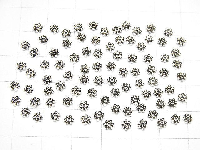 Silver925 Roundel Daisy4x4x1mm Oxidized Finish 10pcs