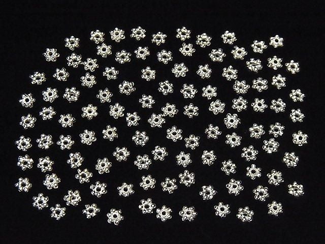 Silver925 Rondelle Daisy 4x4x1mm White Silver 10pcs