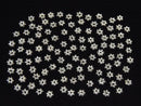 Silver925 Rondelle Daisy 4x4x1mm White Silver 10pcs