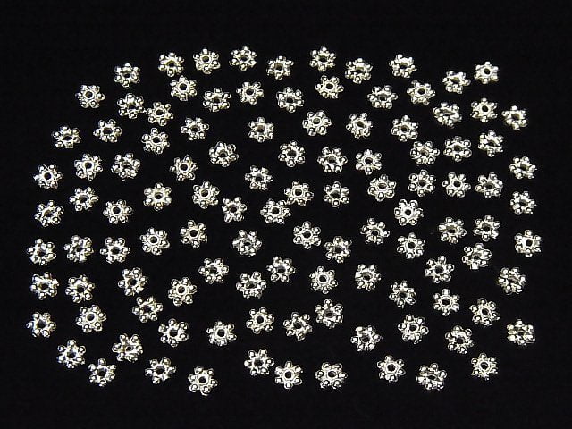 Silver925 Roundel Daisy 4x4x1mm White Silver 10pcs