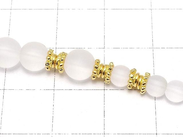 Silver 925 Bead Caps 4x4x2mm 18KGP 4pcs