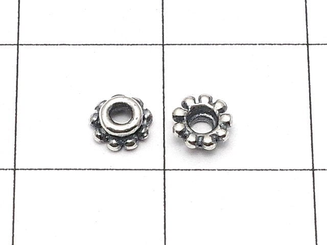 Silver925 Bead cap 4 x 4 x 2 mm Oxidized Finish 6 pcs $3.79!