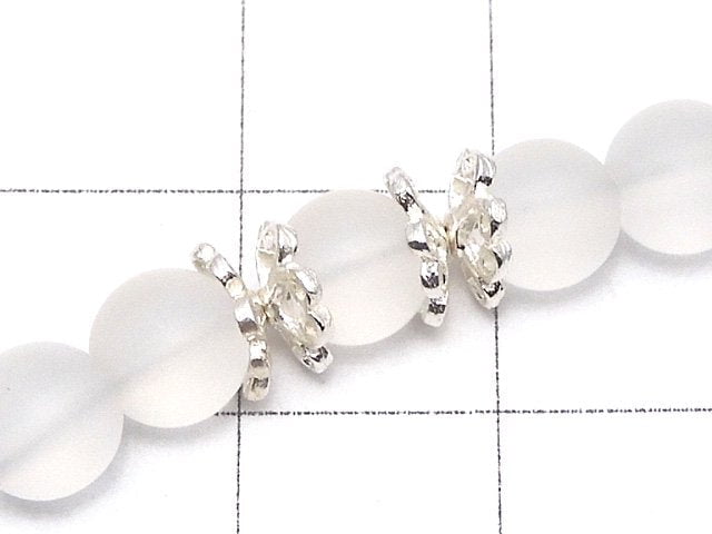 Silver925 Bead cap 6 x 6 x 2 mm white silver 10 pcs