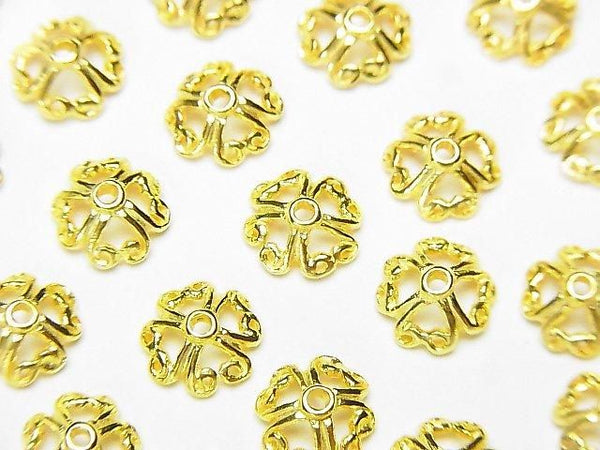 Silver925 Bead Cap 7x7x3mm 18KGP 4pcs