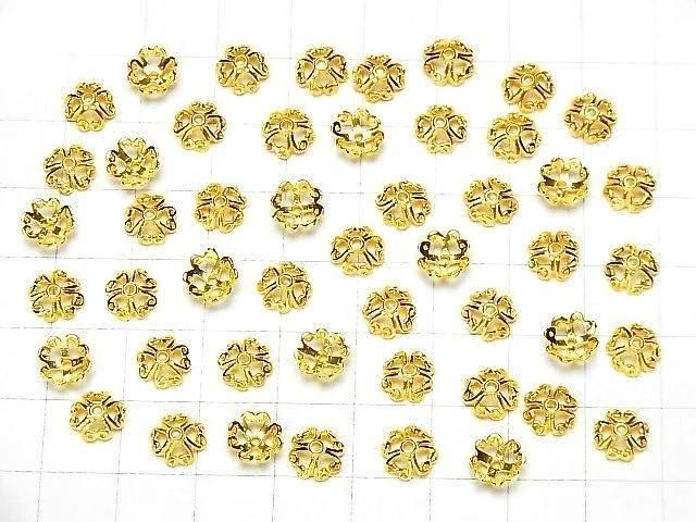 925純銀珠托 7x7x3毫米 18KGP 2個