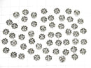 Silver925 Bead Cap 7x7x3mm Oxidized Finish 4pcs