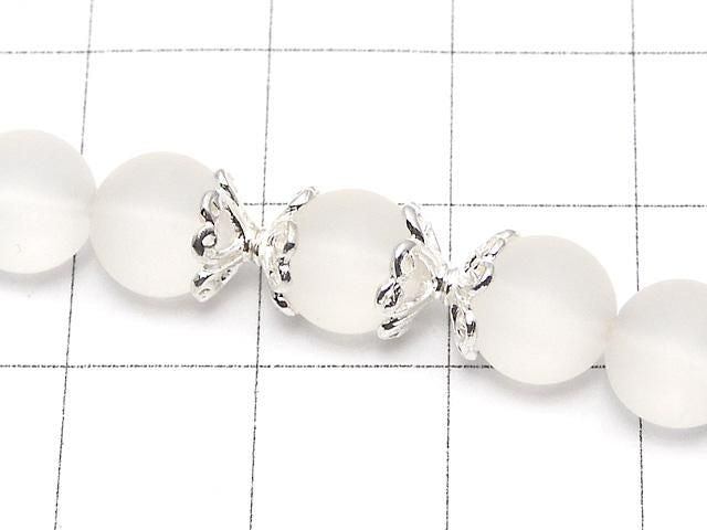 Coupelles Perles Argent 925 7x7x3mm Argent Blanc 4pcs