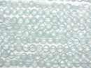 [Video]High Quality Sea Blue Chalcedony AAA Faceted Coin 1strand beads (aprx.12inch/30cm)