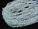 [Video]High Quality Sea Blue Chalcedony AAA Faceted Coin 1strand beads (aprx.12inch/30cm)