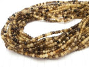 Buffalo Horn Semi-Round 4.5mm Beige x Brown 1-Strand Beads (approx. 15 inches/38 cm)