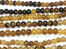 Buffalo Horn Semi Round 6mm Beige x Brown 1strand beads (aprx.15inch/38cm)