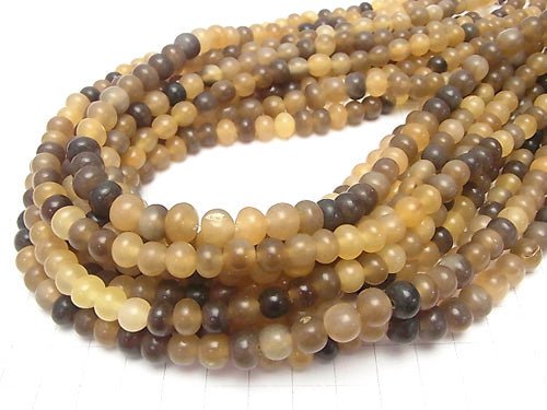 1strand $7.79! Buffalo Horn Semi Round 8mm beige x brown 1strand (aprx.15inch / 38cm)