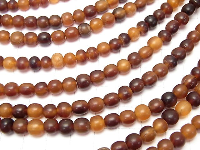 1strand $4.79! Buffalo Horn Semi Round 6mm Brown 1strand beads (aprx.16inch / 39cm)