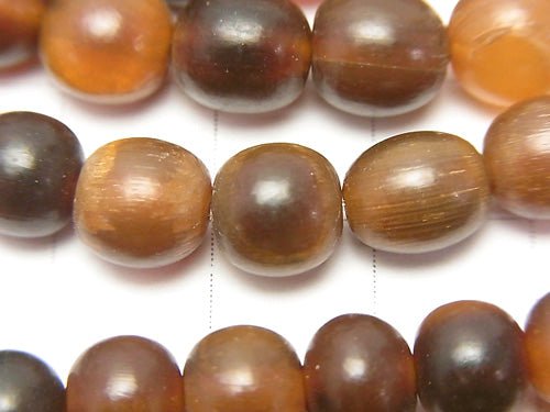 1strand $8.79! Buffalo Horn Semi Round 8mm Brown 1strand beads (aprx.15inch/38cm)