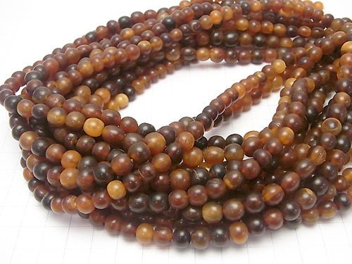 1strand $8.79! Buffalo Horn Semi Round 8mm Brown 1strand beads (aprx.15inch/38cm)