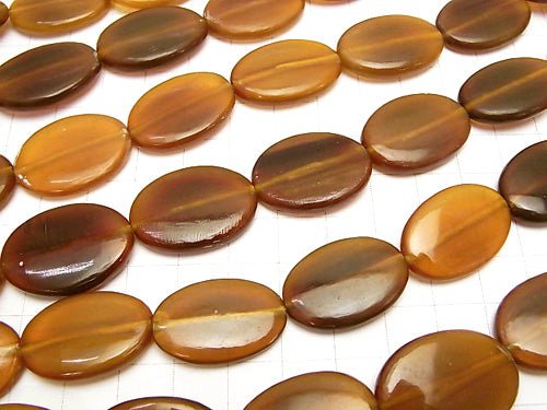 1strand $7.79! Buffalo Horn Flat Oval 25x18x5 Brown 1strand beads (aprx.14inch / 35cm)