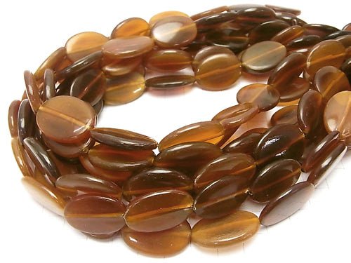 1strand $7.79! Buffalo Horn Flat Oval 25x18x5 Brown 1strand beads (aprx.14inch / 35cm)