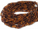 Buffalo Horn Rondelle 8x8x4mm Brown-Yellow 1strand beads (aprx.15inch/37cm)