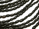 Buffalo Horn Rice 8x4x4mm Black 1-strand beads (approx. 15 inches/38 cm)