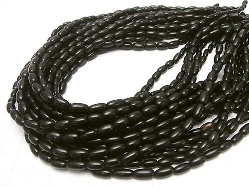 1strand $3.79! Buffalo Horn Rice 6-9mm Black 1strand beads (aprx.15inch / 38cm)
