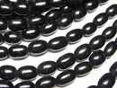 Buffalo Horn Rice 9x6x6mm Black half or 1strand beads (aprx.15inch/38cm)