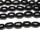 Buffalo Horn Rice 9x6x6mm Black half or 1strand beads (aprx.15inch/38cm)