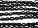 Buffalo Horn Rice 9x6x6mm Black half or 1strand beads (aprx.15inch/38cm)