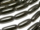 Buffalo Horn Rice 18x6x6mm Black half or 1strand beads (aprx.15inch/36cm)