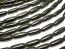 Buffalo Horn Rice 18x6x6mm Black half or 1strand beads (aprx.15inch/36cm)