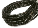 Buffalo Horn Rice 18x6x6mm Black half or 1strand beads (aprx.15inch/36cm)