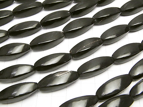 1strand $9.79! Buffalo Horn 4Faceted Twist Faceted Rice 25x10x10 Black 1strand beads (aprx.15inch / 37cm)