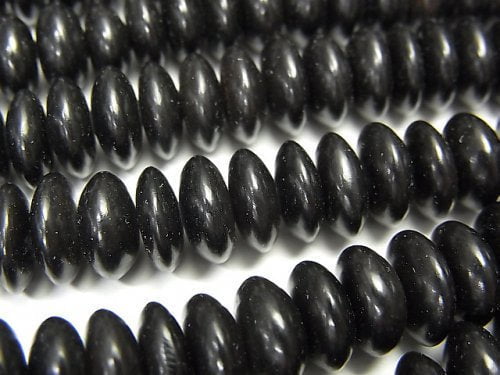 1strand $8.79! Buffalo Horn Roundel 8x8x3 Black 1strand beads (aprx.15inch / 38cm)