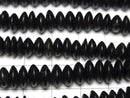 Buffalo Horn Rondelle 8x8x3mm Black half or 1strand beads (aprx.15inch/38cm)