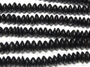 Buffalo Horn Rondelle 8x8x3mm Black half or 1strand beads (aprx.15inch/38cm)