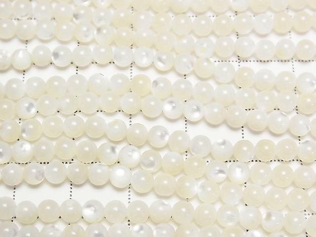 [Video] High-quality white shell (Silver-lip Oyster) AAA Round 4mm 1-strand beads (approx. 15 inches/36 cm)
